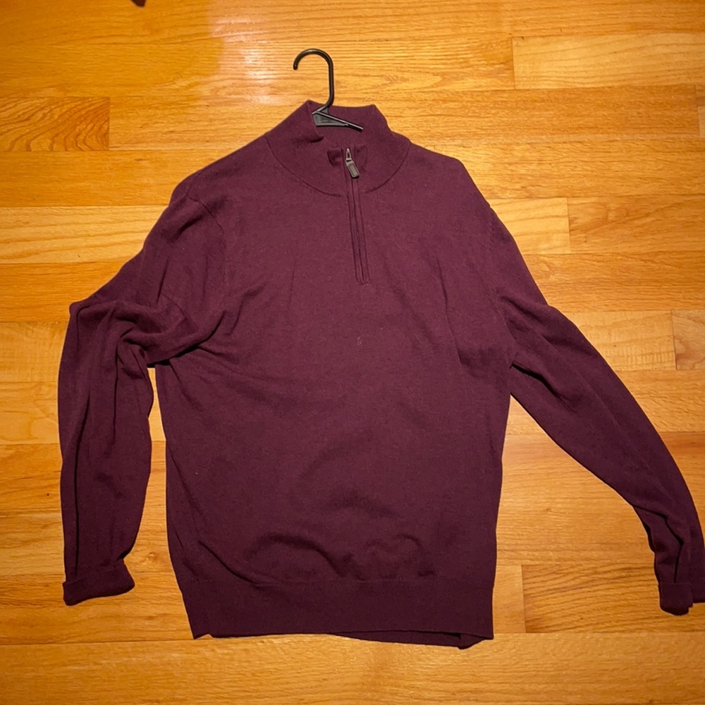 Jos A Bank maroon quarter zip
